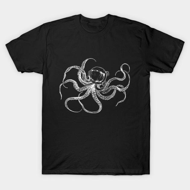 Astronauts octopus, surreal art design T-Shirt by Unelmoija